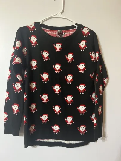 Santa Claus Christmas Sweater Unisex Ugly Holiday Party Size Medium