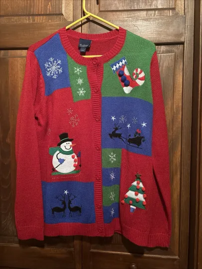Discover Ugly Christmas Sweater Xmas Button Down Sz Lg