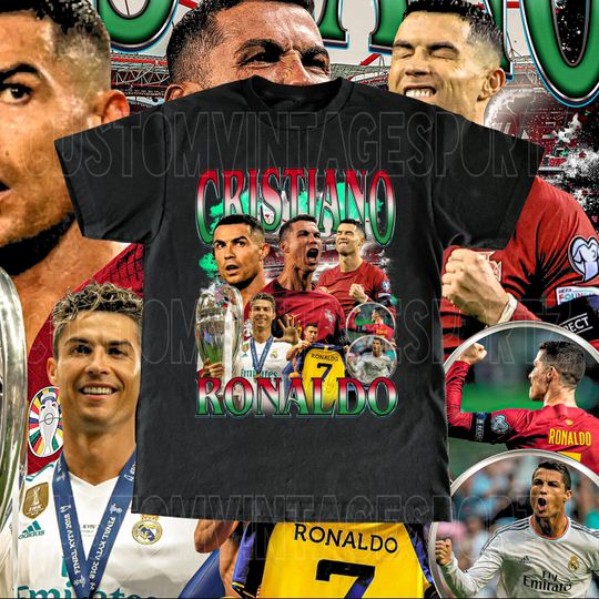 Discover Vintage Cristiano Ronaldo Shirt - Vintage Design Design Portugal Soccer Football Fan Adult & Kids Sizes