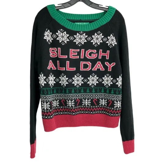 Discover Sleigh All Day Ugly Christmas Sweater Holiday Party Size Large
