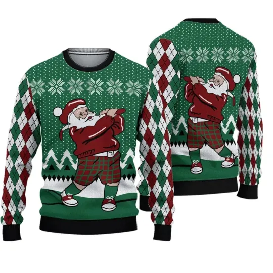 Discover Fore The Holidays With Jolly Santa Ugly Sweater