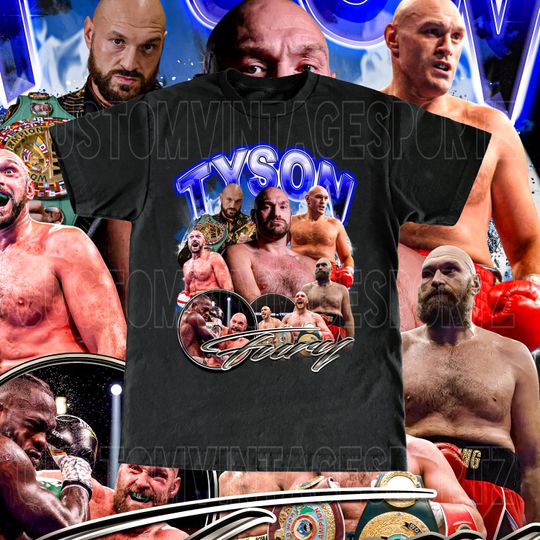 Tyson Fury Shirt - Vintage Design Boxer Tee Heavyweight Champion Adult and Kids Sizes
