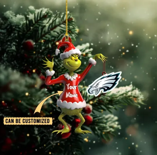 Discover Personalized Philadelphia Football Team Eagles Christmas Ornament Holiday Gift