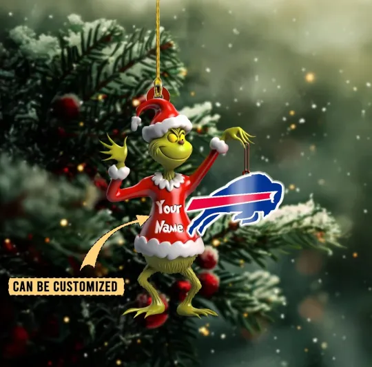 Personalized Buffalo Football Team Bills Christmas Ornament Holiday Gift Decor