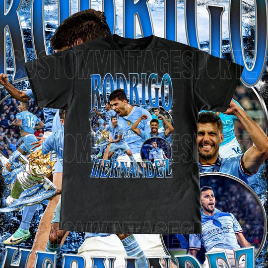 Discover Vintage Rodrigo Hernndez Shirt - Vintage Design Tee Rodri Football Soccer Fan Gift Spanish Player Adult and Kids Sizes