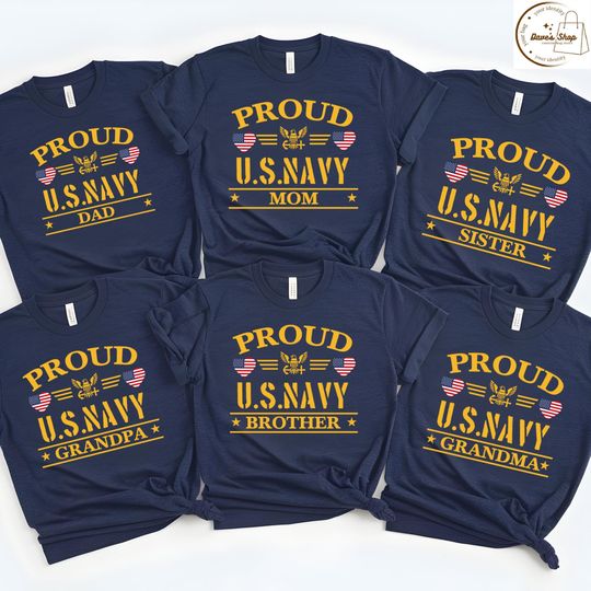 Discover Custom Proud Navy Family T-Shirt: Navy Graduation, Boot Camp Tee