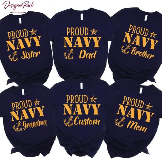 Discover Proud Navy Family Shirts, Custom Army Family Tee, Navy Boot Camp Shirt, Navy Graduation Shirt, Proud Navy Family, Proud Navy Mom Dad, M129
