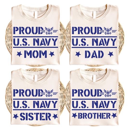 Discover Personalized Proud Navy Family Shirts, Navy Graduation Shirts, Patriotic Family Tees, Custom Navy Shirt, Military Shirt, Navy Boot Camp Tee