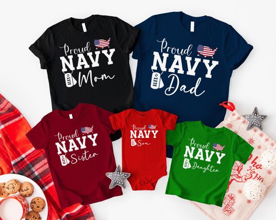 Discover Custom Proud Navy Family Shirt, Family Matching Sweatshirt Gift