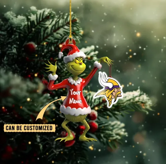 Discover Personalized Minnesota Football Team Vikings Christmas Ornament Holiday Gift