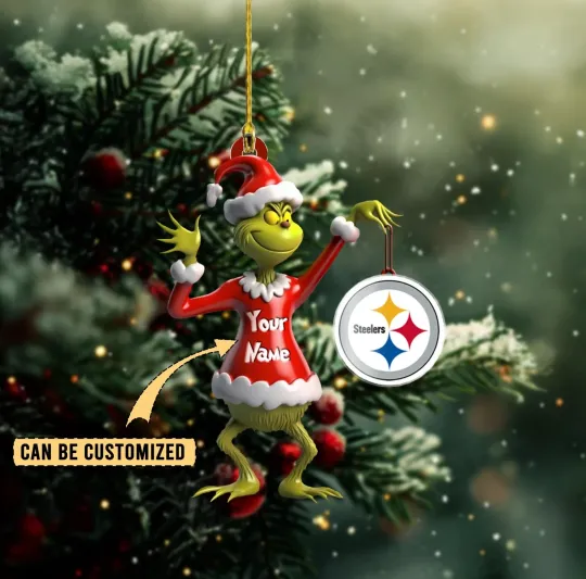 Discover Personalized Pittsburgh Football Team Steeler Christmas Ornament Holiday Gift