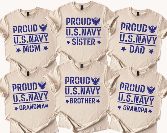 Discover Personalized Proud Navy Family Shirts, Navy Graduation Shirts, Patriotic Family Tees, Custom Navy Shirt, Military Shirt, Navy Boot Camp Tee