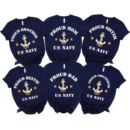 Discover Personalized Proud Navy Family Shirt Graduation Tee Custom Navy Graduation Tee For Proud Graduates Boot Camp Shirt Matching Family Shirt