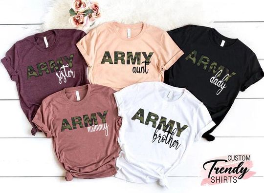 Discover Custom Army Family Shirt, Proud Army Family Shirts, Army Dad Family Gift, Military Shirt, Custom Army Family Outfits, USA Navy Dad Mom