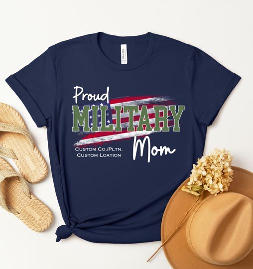 Discover Custom Military Graduation Shirt Family Day T-Shirt for Soldier Support Troops Personalized Boot Camp Military Mom Military Wife Proud Dad