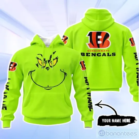 Discover Cincinnati funny character Bengals Custom Name Hoodie Unisex Neon Green Color