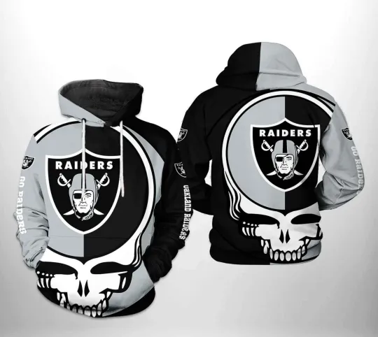 Discover Oakland Grateful Football Dead Raiders Skull All Over Print 3D Hoodie