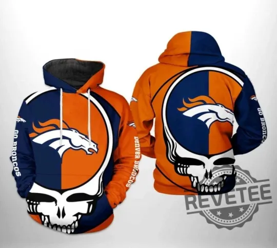 Discover Denver Grateful Football Dead Broncos Skull All Over Print 3D Hoodie