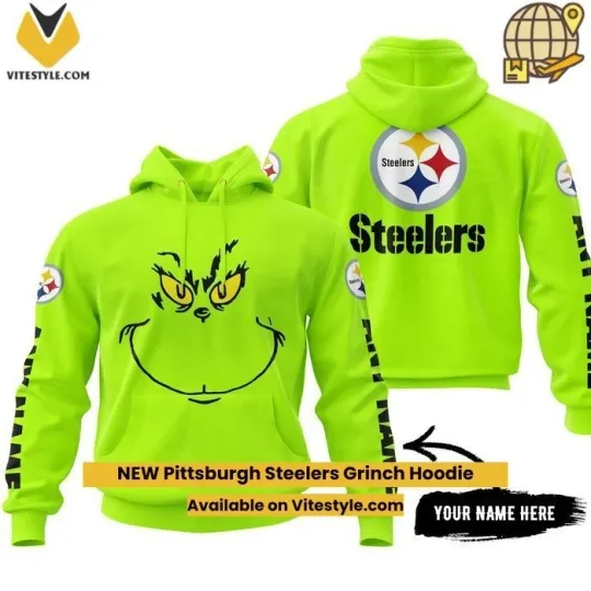 Discover Pittsburgh funny character Custom Name Steeler Hoodie Unisex Neon Green Color