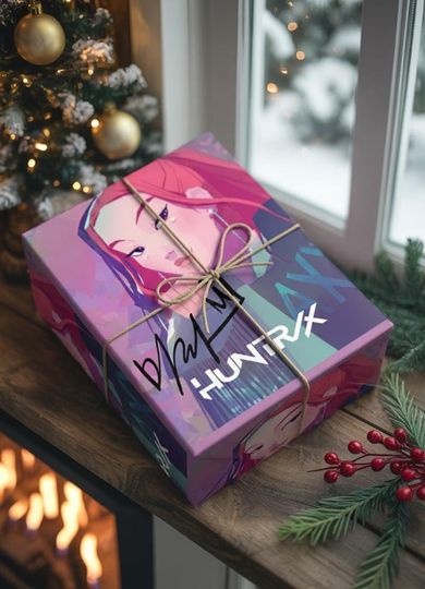 Discover Huntrix Kpop Demon Hunters Gift Wrap, Futuristic Wrapping Sheets, Cyberpunk Holiday Gift Wrap, Aesthetic Christmas Wrapping Paper