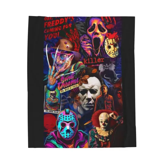 Discover Spooky Horror Movie Velveteen Plush Blanket for Home & Living