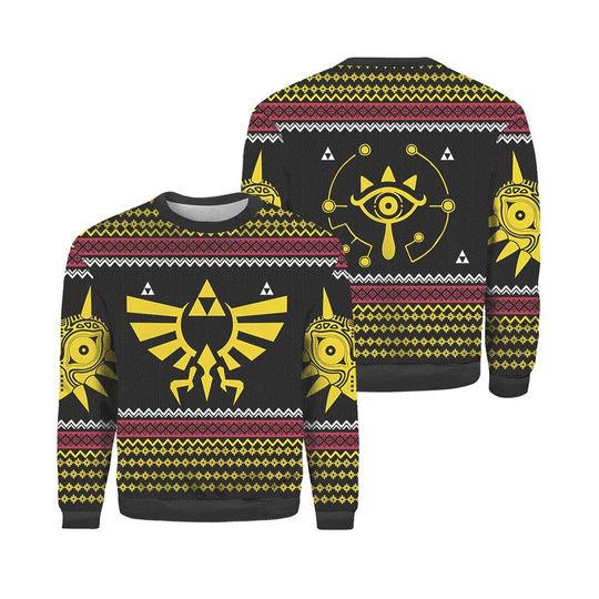 Discover The Legend of Zelda 3D Sweater for Christmas, Knitted Ugly Sweater, Zelda Lovers Gift