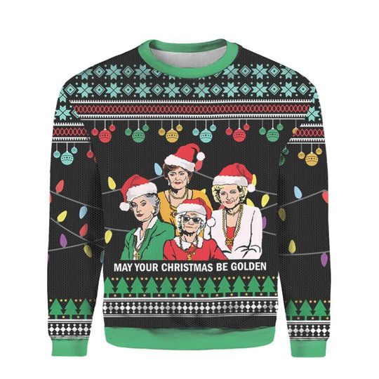 Discover The Stay Golden Ugly Christmas Sweater All Over Print