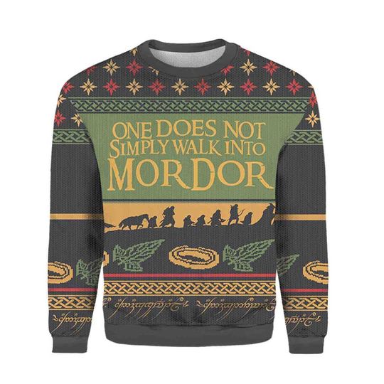 Discover LOTR One Mordor Ugly Christmas Sweater, Lotr Ugly Sweater Knitted, LOTR Movie Christmas Sweater, LOTR Vtg Movie 3D Gift Shirt