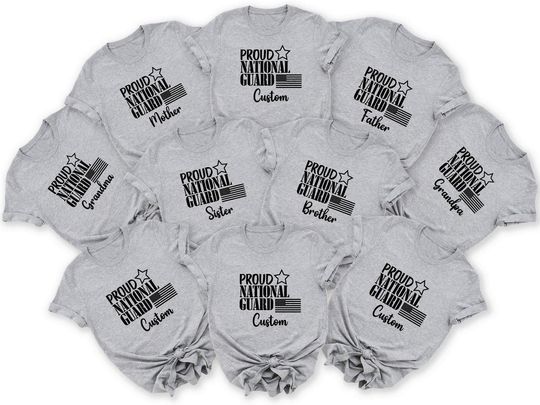 Proud National Guard Family Shirt, USA Army T-Shirt, Matching Military Family Shirts, Proud Mom Dad Shirt, Custom Proud Family Shirt Gift