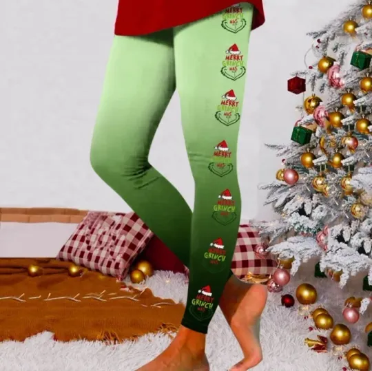 Discover funny character highwaist Leggings Christmas, Grichmas Women's Yoga Pants Leggings