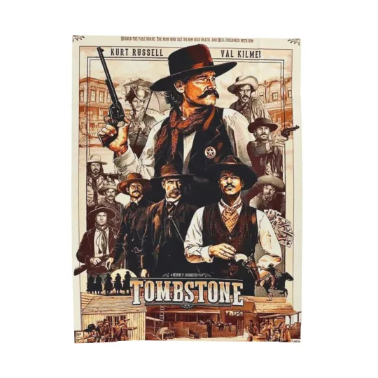 1980s Movie Tombstone Plush Fleece Blanket Throw