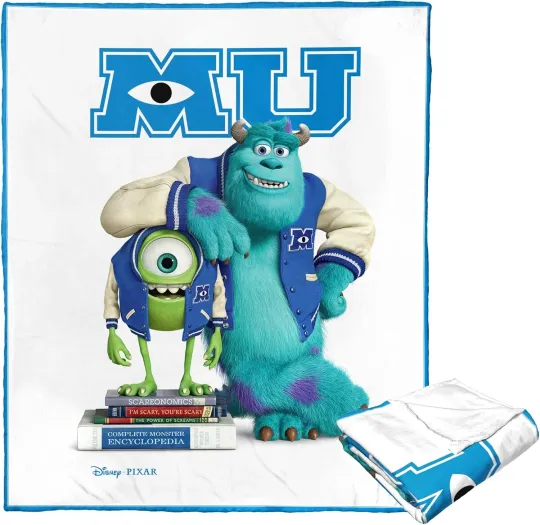 Discover Disney Monsters Inc Movie Poster Cozy Fleece Blanket