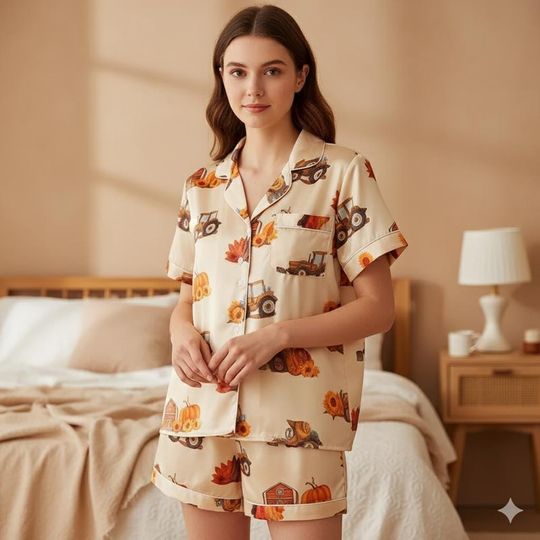 Fall Barn Farm Pajamas, Halloween Pjs, Cozy Fall Aesthetic Pjs, Autumn Pajamas