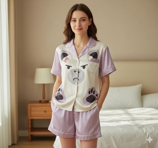 Discover Mira Cosplay Satin Pajamas Set, Kpop Demon Hunters Pajamas, Mira Pjs