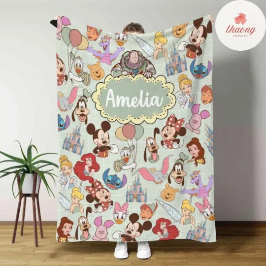 Discover Personalized Mickey & friends Disney character blanket, Toy Story Princess