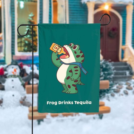 Discover Frog Drinks Tequila Garden Flag, Christmas  FDT Garden Flag, Political Satire Yard Decoration, Anti Oligarchy Flag, Social Justice Yard Flag
