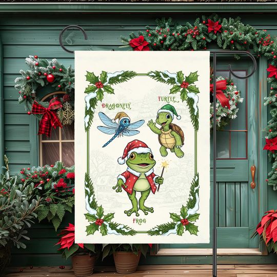 Discover Anti Trump Christmas Flag, Frog Garden Flag, Dragonfly House Banner, Subtle F Trump, FDT, Holiday Turtle Banner