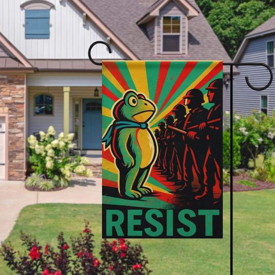 Discover Frogs Resist Garden Flag, Portland Frog Protest, Anti ICE Flag, Anti Fascism Flag, Anti Trump Garden Flag, Resistance, Fuck ICE Flag