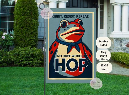 Portland Frog Rage Flag, Ribbit Resist Repeat, Frog Resist Protest Flag, Anti ICE , Anti Fascism, Frog Garden Flag, Anti Trump , HOP Flag