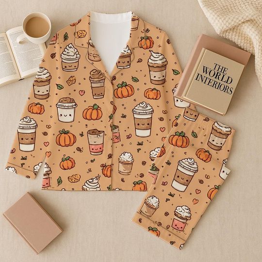 Discover Fall Pumpkin Spice Pajama Set | Cute Autumn Lounge Set for Women