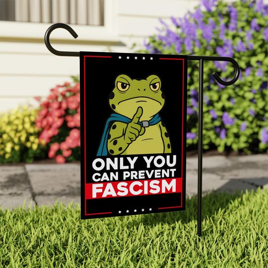 Portland Frog Anti-ICE Protest Garden Flag, Double Sided, No Kings In America, Protect Democracy, Anti-Trump Flag, Resist Fascism Flag