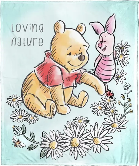 Discover Pooh And Pig Loving Nature Though Silk Touch Disney Throw Fleece Blanket