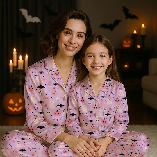 Discover Halloween Season Cute Pajamas Set, Cozy Spooky Matching Pajamas Set