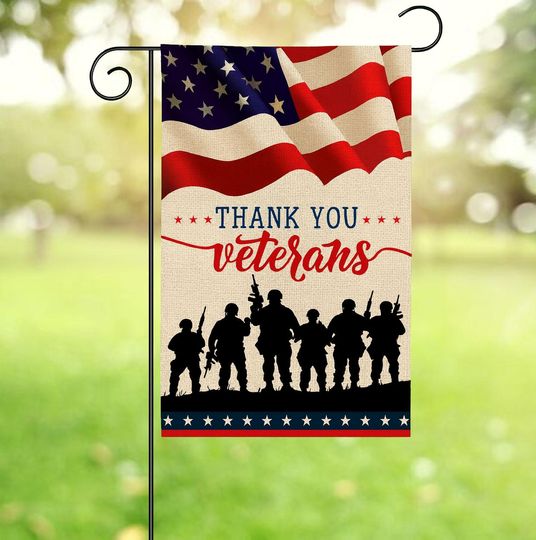 Discover Thank You Veteran Memorial Garden Flag, Military Veteran Memorial Flag, Memorial Day Flag,  Veterans Flag, Military Decoration Outdoor Yard