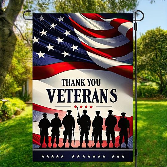 Thank You Veterans Garden Flag: Patriotic American Flag Outdoor Decor