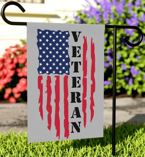 Garden Flag, Military Veteran Yard Banner, Patriotic Outdoor Decor, Armed Forces Home Flag, Veteran Memorial Gift, Patriotic Yard Decor