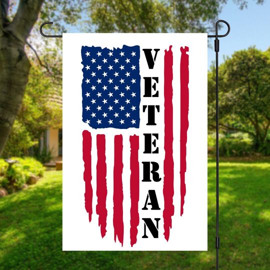 Discover Veteran Rugged Flag Sublimation Garden Flag