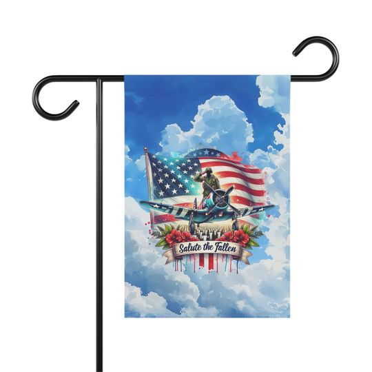 Discover Salute The Fallen Garden Flag, Memorial Day Decoration, Aviation Flag Decor, Outdoor Banner for Veterans, Garden Flag