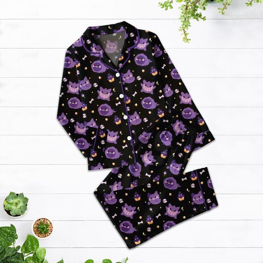 Discover Halloween Gengar Family Pajamas Set, Poke Dream Sleepwear for Couples