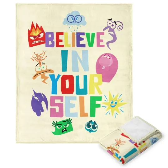 Discover Disney Inside Out 2 Believe In Yourself Cozy Fleece Blanket